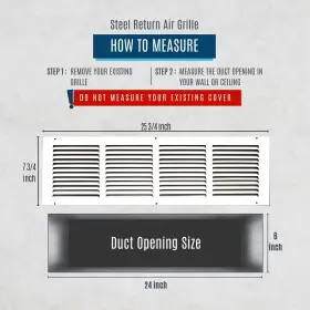 Handua 752505984117 Fits 24x6 Duct Opening Steel Return Air Grille By Vent Cover Grill For Si #2