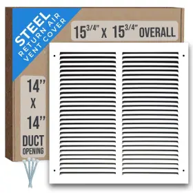 Handua 752505984155 Fits 14x14 Duct Opening Steel Return Air Grille By Vent Cover Gril