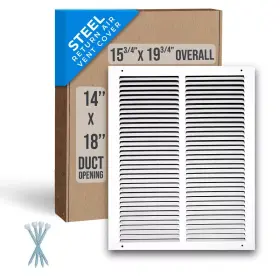 Handua 752505984308 Steel Return Air Grille Hvac Duct Cover Grill White - 14 Inch X 18 Opening #2