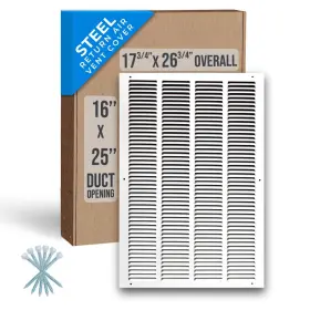 Handua 752505984438 Fits 16x25 Duct Opening Steel Return Air Grille By Vent Cover Gril