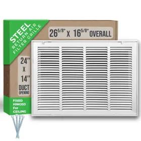 Handua 752505984537 Fits 24x14 Duct Opening Steel Return Air Filter Grille By Fixed Hinged Fo