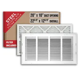Handua 756014653045 Fits 20x10 Duct Opening Filter Included Steel Return Air Grille By