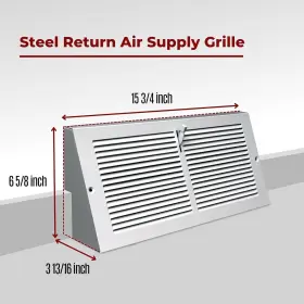Handua 756014669565 Fits 14x6 Duct Opening Steel Triangular Baseboard Air Supply Grille With Damper