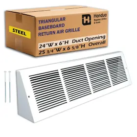 Handua 756014669589 Fits 24x6 Duct Opening Steel Triangular Baseboard Return Air Grille By Ef