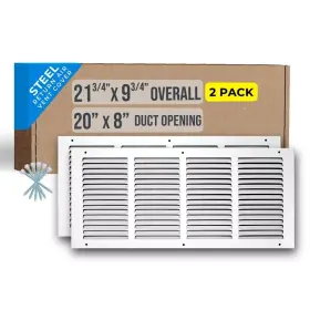 Handua 756014670011 2 Pack Fits 20x8 Duct Opening Steel Return Air Grille By Vent Cove