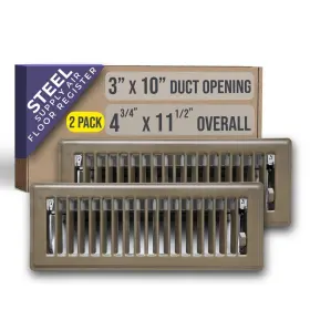 Handua 756014670868 2 Pack Fits 3x10 And 10x3 Duct Opening Floor Register With Louvered Design B