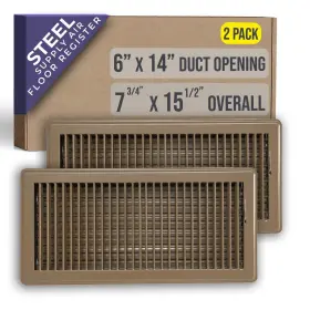Handua 756014670950 2 Pack Fits 6x14 And 14x6 Duct Opening Floor Register With Louvered Desig