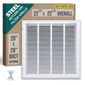 Handua 756014673951 Fits 20x20 Duct Opening Steel Return Air Filter Grille By Removable Door