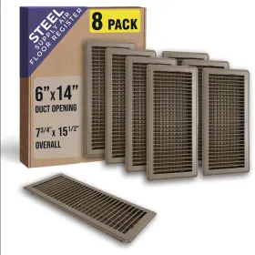 Handua 756014674866 8 Pack Fits 6x14 And 14x6 Duct Opening Floor Register With Louvered Desig