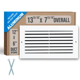 Handua 756014675061 Fits 12x6 Duct Opening Aluminum Return Air Grille By Vent Cover Gr
