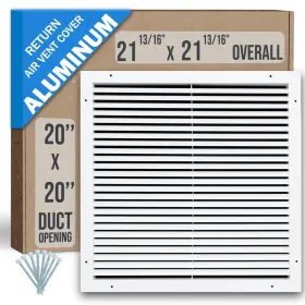 Handua 756014675160 Fits 20x20 Duct Opening Aluminum Return 20 Inch W X H White