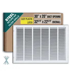 Handua 756014675771 Fits 30x20 Duct Opening Steel Return Air Filter Grille By Removable Do