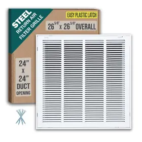 Handua 756014675788 Fits 24x24 Duct Opening Steel Return Air 24 Inch W X H White