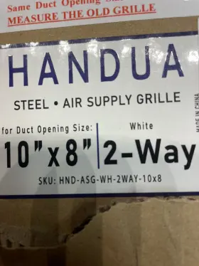 Handua 764613097481 Fits 10x8 Duct Opening 2 Way Steel Air Supply Grille #3