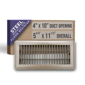 Handua 764613098488 Fits 4x10 And 10x4 Duct Opening Floor Register With Louvered Design By Hand