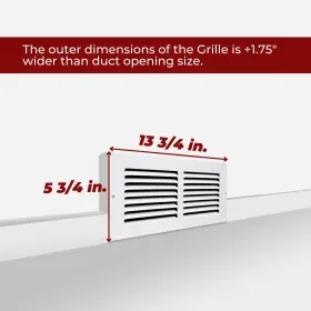Handua 764613098587 Fits 12x4 Duct Opening Steel Baseboard Return Air Grille By Vent Cover Gr #2