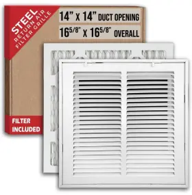 B08r58dptz Handua Fits 14x14 Duct Opening Filter Included Steel Return Air Grille By