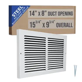 Handua B0b25btqq4 Fits 14x8 Duct Opening Steel Baseboard Return Air Grille By Vent Cove