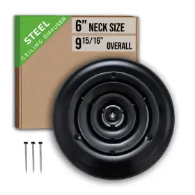 Cad-6 Handua Fits 6 Inch Neck Air Duct Steel Round Supply Diffuser For Ceiling By