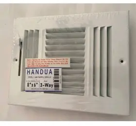 Handua Hnd-asg-wh-3way For Duct Opening Size 8 Inch X 6 3-way Steel Air Supply Grille Hnd-asg New