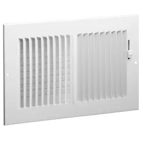Hart & Cooley 760625650775 682 12x8 W Hvac Register 12 Inch X 08 H -way Steel For Sidewall/ceiling - Wh