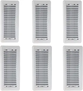 Hartford Ventilation 313096716732 4 Inch X 10 Floor Vent Covers White 6 Pack - Heavy Duty Walkab
