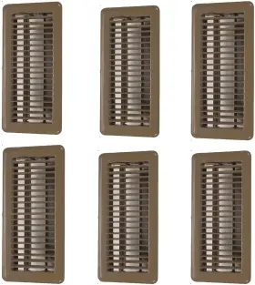 Hartford Ventilation 744759668455 4 Inch X 10 Floor Vent Covers Brown 6 Pack - Heavy Duty Walkab
