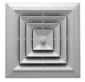 Ht-ccgrb-s1 Havaco Quick Connect White Square Capital Crown Ceiling Diffuser With 8-7-6 Inch Reducing Boot