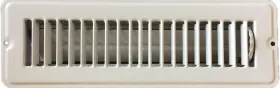 Hbw 963063153631 Rv And Home White Stamped Steel Floor Diffuser/register With Damper 10 Inch X 2