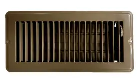Hbw 963063153723 Rv And Home Brown Stamped Steel Floor Diffuser/register With Damper 10 Inch X 4