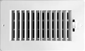 Hbw 963063154171 Two-way Plastic Side Wall/ceiling Register In White 8 Inch W X 4 H For Duct Open