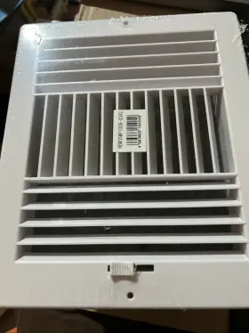 Hbw 963063154249 Three-way Plastic Side Wall/ceiling Register In White 10 Inch W X 8 H For Duct Ope