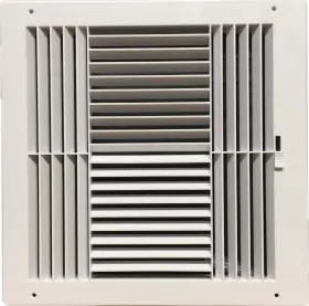 Hbw 963063154324 Four-way Plastic Side Wall/ceiling Register In White 12 Inch W X H For Duct O
