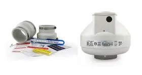Rp140 Healthy Air Solutions 688977445149 Fan Install Kit Rubber Couplings Dynameter And Labels 3x4 White