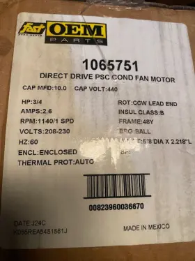 1065751 Heil Quaker Icp - Electric Motor 3/4 Hp 208-230v Single-phase 1140 Rpm
