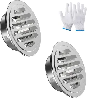 Hg Power 313103456453 Stainless Steel Soffit Vents 4 Inch Round Vent Cover With Screen Mesh
