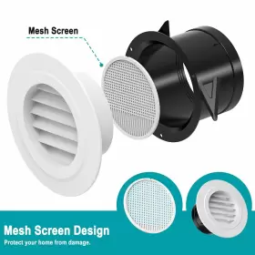 Hg Power 767550224002 4 Inch Round Air Vent Abs Soffit Louver Grille Cover With Mesh #2