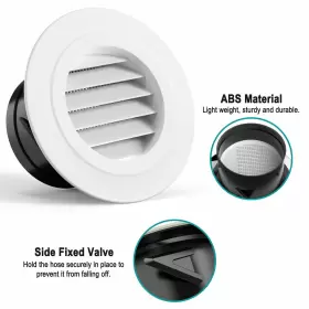 Hg Power 767550224002 4 Inch Round Air Vent Abs Soffit Louver Grille Cover With Mesh #3