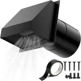 Zh840 Hg Power 6 Inch Hooded Wall Vent With Removable Mesh And Built-in Backdraft Damper