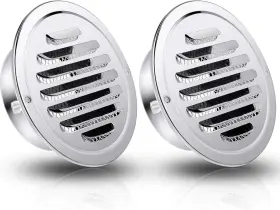 Hohean 744110070545 2 Pieces Stainless Steel Air Outlet Vents 6 Inch Round Louver Grille Cov