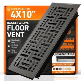 Home Intuition 810111242431 4x10 Floor Vent Covers Register With Mesh Cover Inch Dark Gray