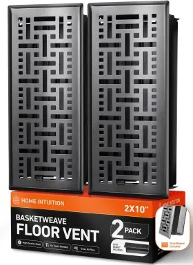 Home Intuition 810111243735 Basketweave Floor Vent Covers 4x10 Inch Register With Me