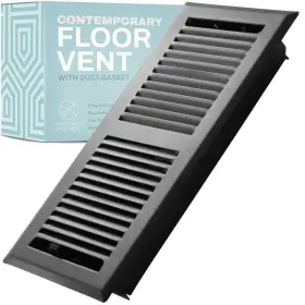 Ctfv412mb Home Intuition 4 Inch X 12 Floor Register Vent With Mesh Cover Trap Matte Black