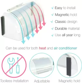 Hd08652-4 Home Intuition Adjustable Magnetic Heat And Air Deflector For Vents Sidewall A #3