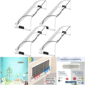 Home Intuition Home Intuition Air 8 5 4 Pack Non Melting Adjustable Magnetic Heat Ac Deflector 8.5 To 15 Inches Vent