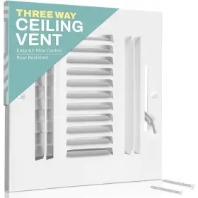 Wv3w10x10 Home Intuition 10x10 3-way Air Vent Cover With Adjustable Damper White Ceiling/wall