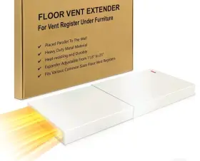 Ht-010 Hometu New In Box Sideways Floor Air Vent Extender For Low Height Off-white