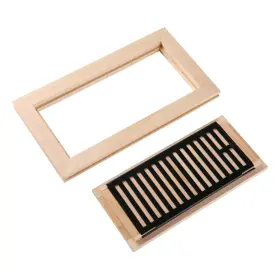 Homewell 764560999036 Maple Wood Floor Register Flush Mount Vent With Damper 4x10 Inch Unfinished #3