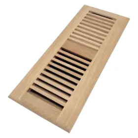 Homewell 764560999128 White Oak Wood Floor Register Drop In Vent With Damper 4x12 Inch Unfinished