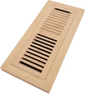 Fmrou412d Homewell Red Oak Wood Floor Register Flush Mount Vent 4x12 Inch With Damper